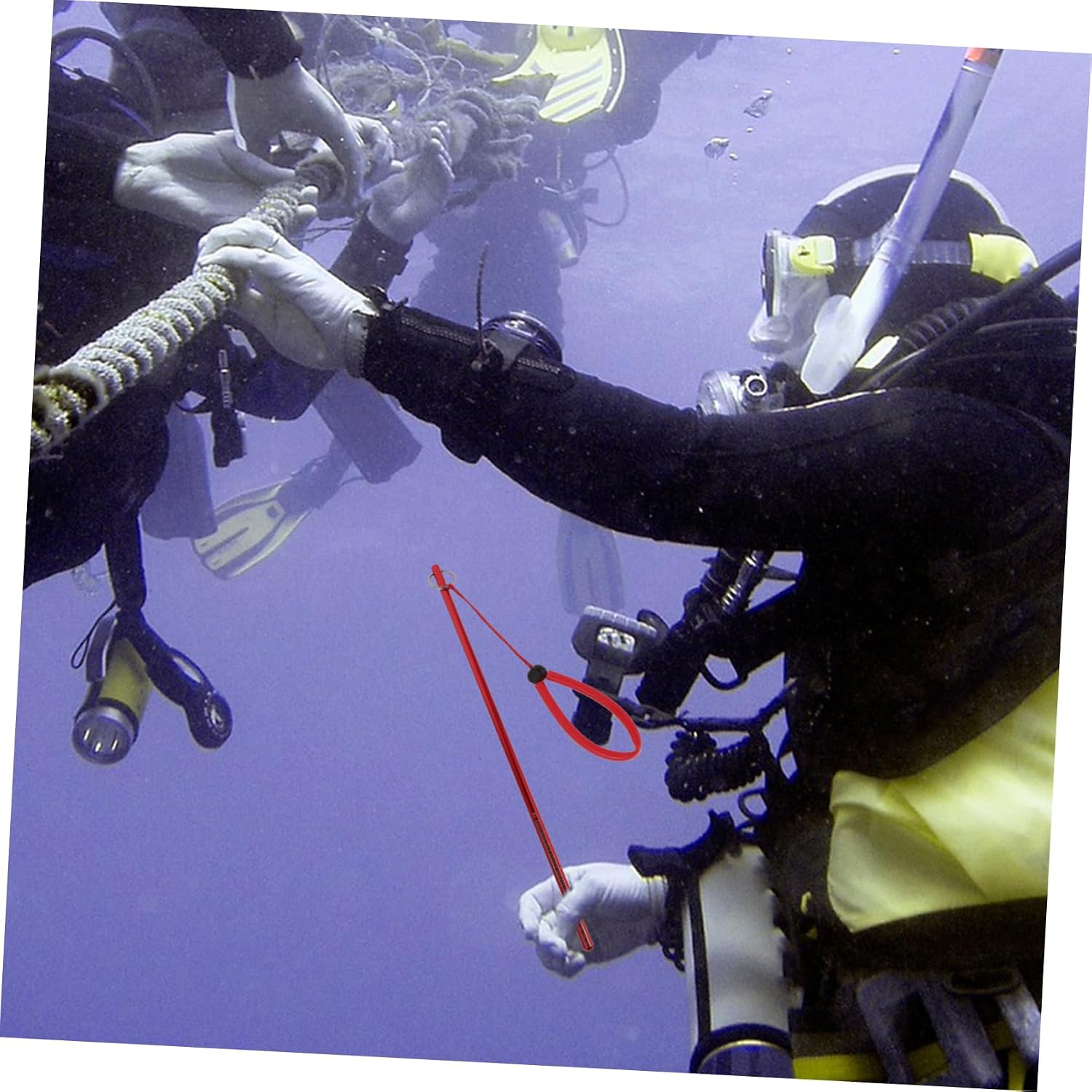 Aluminum Alloy Diving Stick Scuba Diving Accessory with Lanyard for Safety