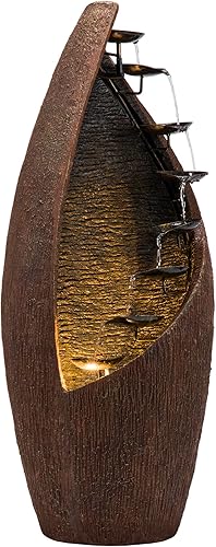 Alpine Corporation GIL122 Alpine - Fuente de luces LED reemplazables para interiores y exteriores 43 pulgadas color marrón