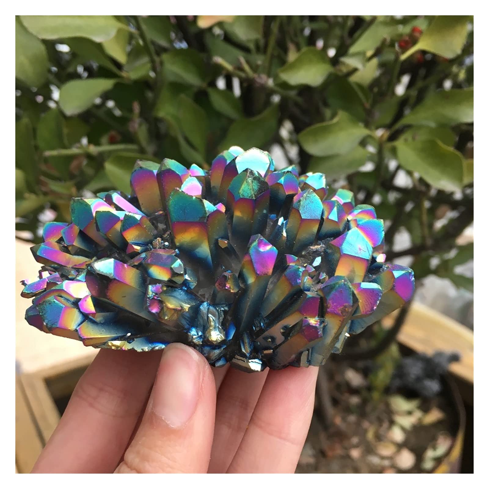 Amas de cristaux d'ange en titane de 213g pour décoration zen