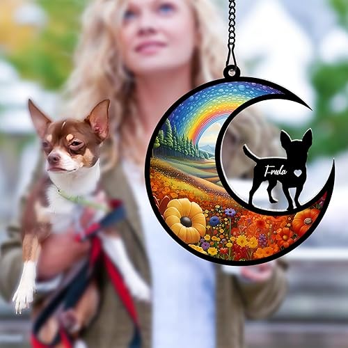 Miniatura 5 de xrlsg Atrapasoles conmemorativo personalizado para perros con nombre personalizado, razas de perros, adorno para pérdida de condolencias de perros,