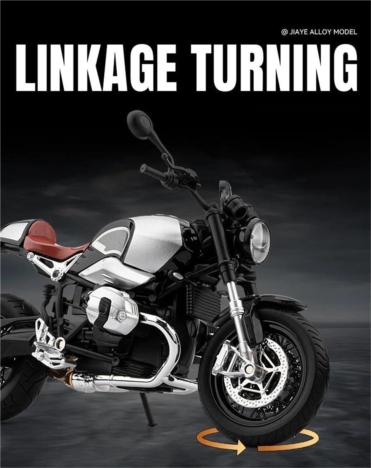 Modello di Giocattolo per La Simulazione di Motocicletta in Lega per BMW R Nine T 1/9 Modello Auto Giocattolo(Grey)