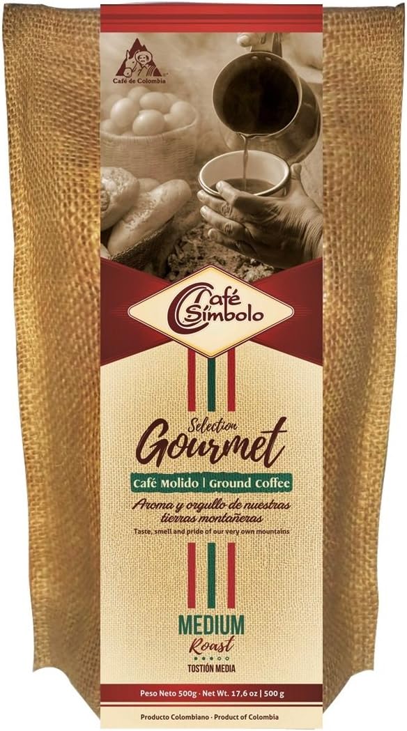 Cafe Simbolo Selection Gourmet 100% Colombian Roast Coffee (Ground, 17.6 Ounces)