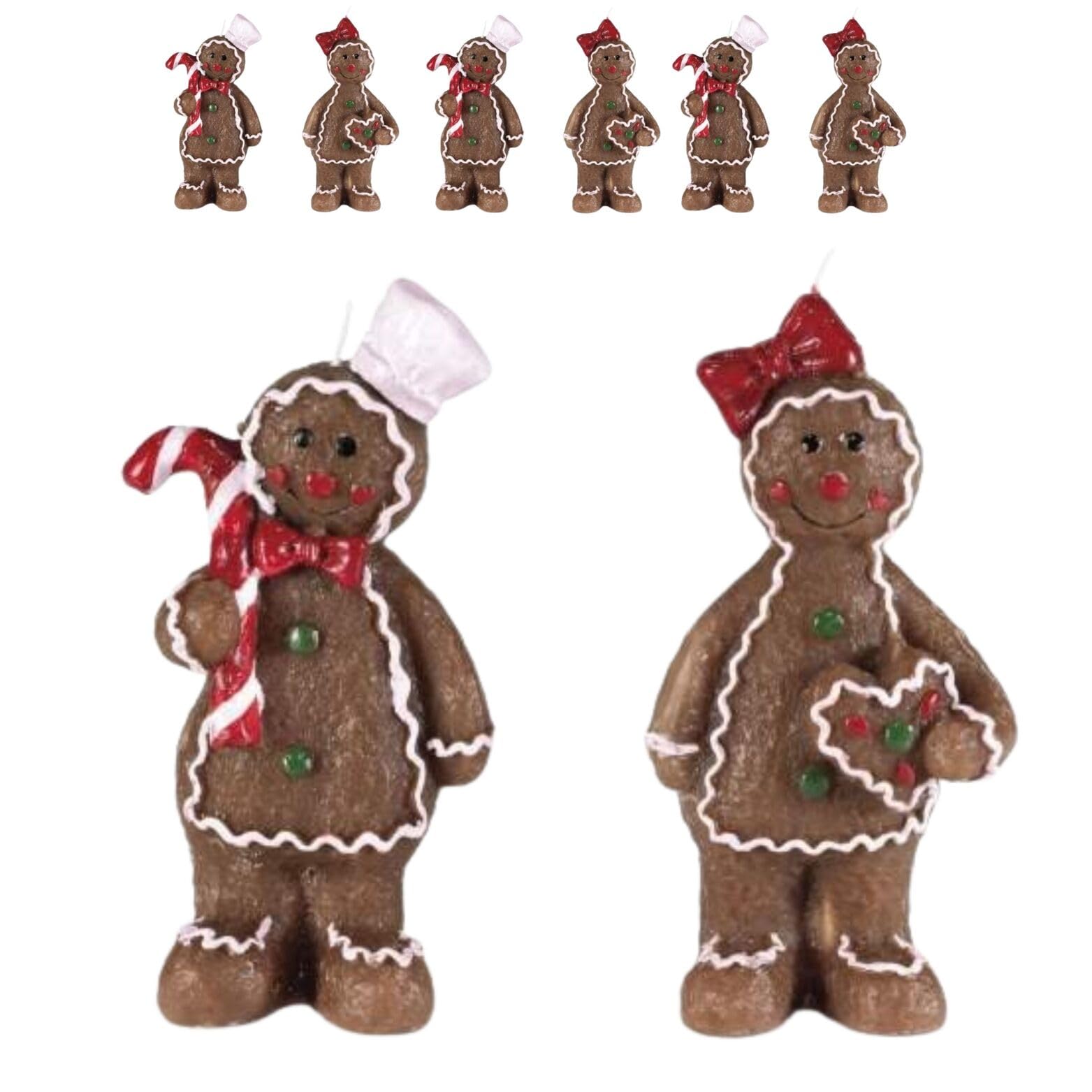 Gruppo Maruccia - Velas navideñas con forma de galletas navideñas - Decoración para mesa y chimeneas - Juego de 6 envasadas individualmente - Idea regalo