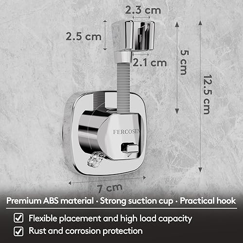Miniatura 5 de Soporte de cabezal de ducha giratorio de 360 con ventosa  Capacidad de carga de 10kg, instalación sin herramientas en segundos  Soporte de ducha