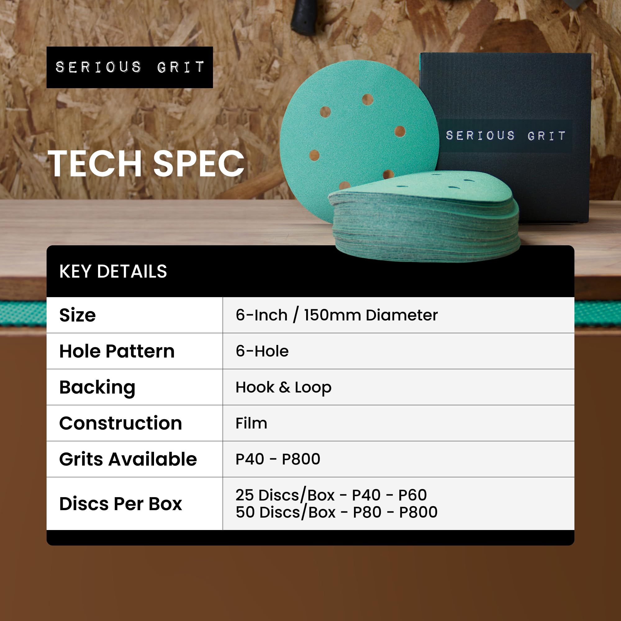 Serious Grit Sanding Discs - 50 Pack -3