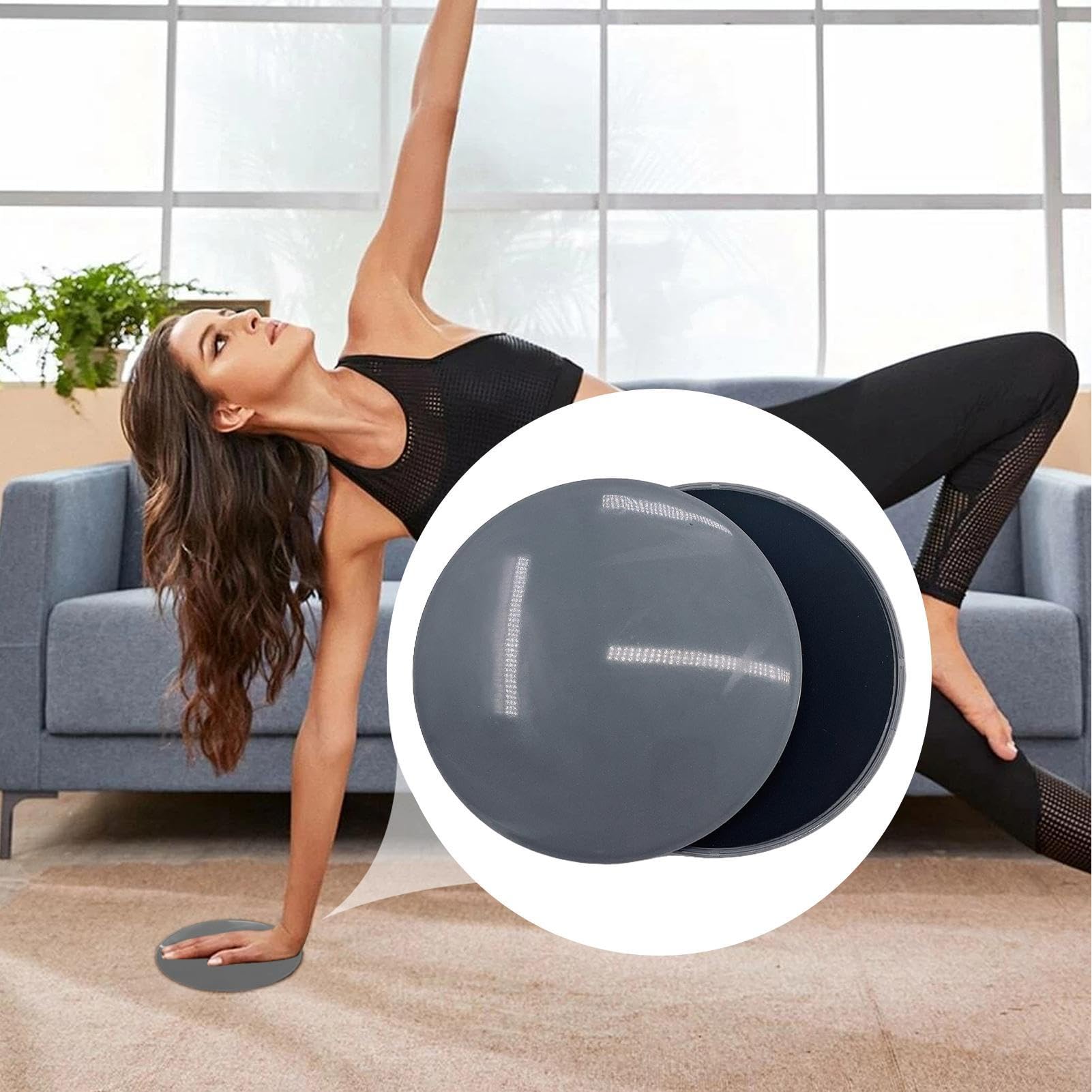 Allenamento Sliders Disc – Piastre da allenamento a nucleo laterale | Superficie antistatica con base liscia | Attrezzatura per la casa per rafforzare | Ideale per esercizi di yoga e treni sul