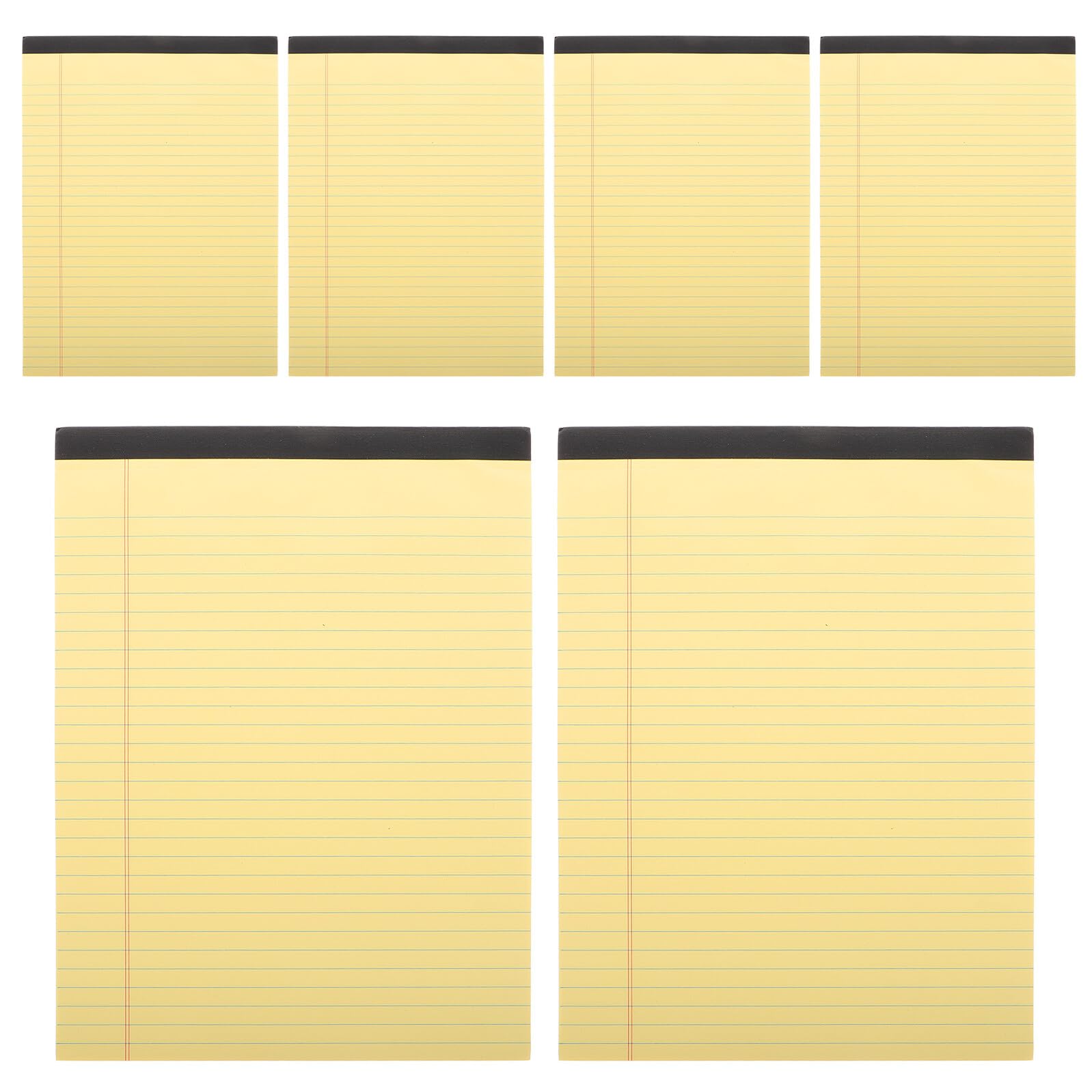 Blocco Note A4 Strappabile 6 Pezzi Giallo, Carta Pasta | Layout a Sezioni con Righe, per Appunti Ordinati, Uso Quotidiano e Business