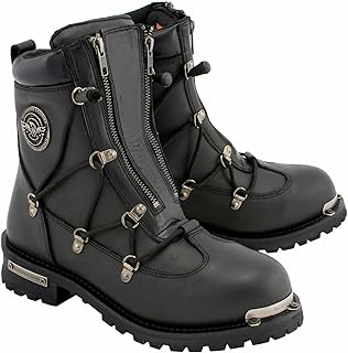 Milwaukee Leather Diamond Men's 6" Twin Zipper Lock Riding Boots (Black, Size 10)