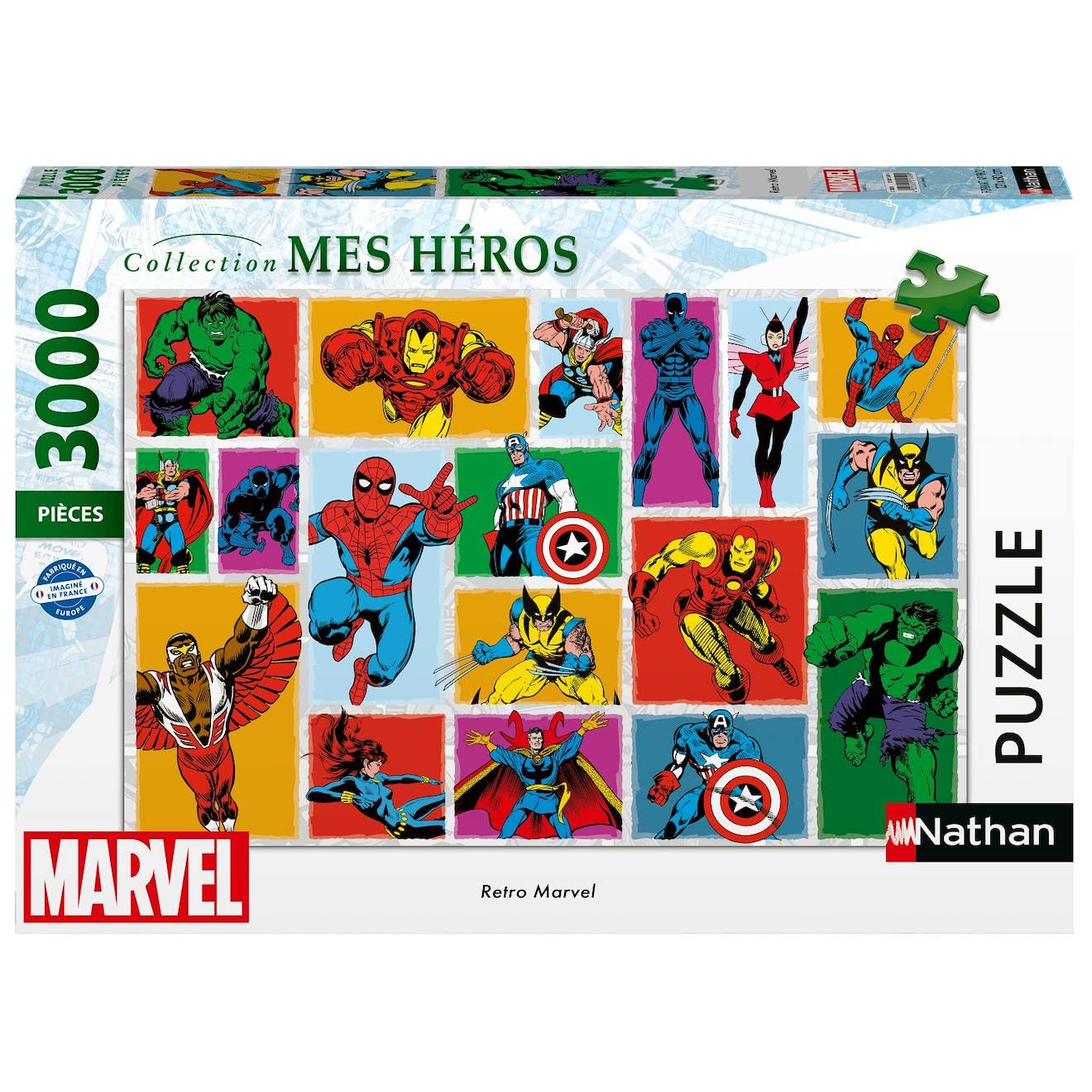 Ravensburger Nathan - 3000-teiliges Puzzle - Retro Marvel - Erwachsene und Kinder ab 14 Jahren - Hochwertiges Puzzle My Heroes Collection - 12001549