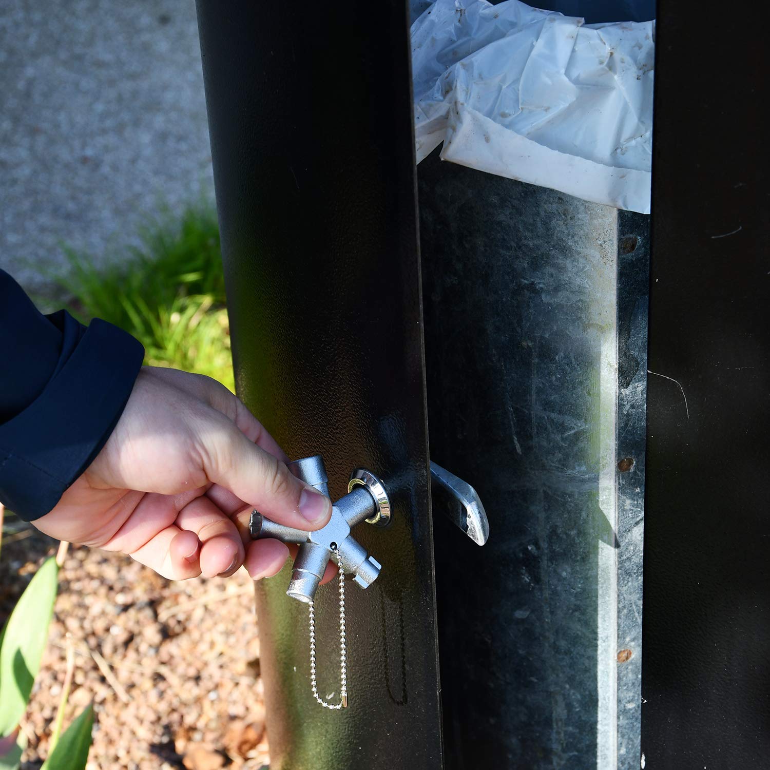 ABSINA Llave universal de 4 perfiles | Paquete de 6 - llave triangular y cuadrada disttibuciónn - universal para armarios sistemas cierre y contadores