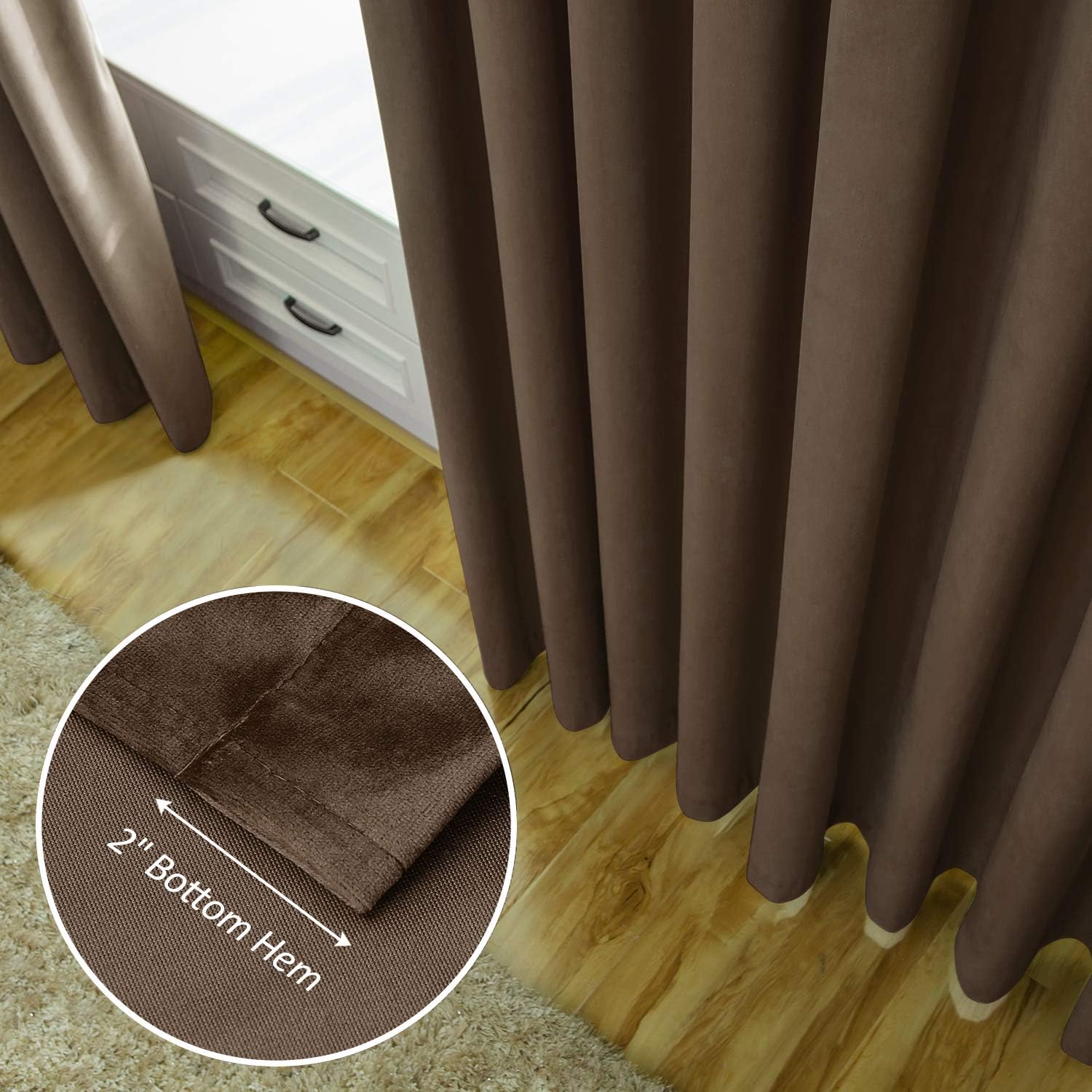Chеареѕt 🛒 Extra Wide Room Divider Curtain Panels - Light Blocking Noise Reducing Grommet Slider Velvet Drapes for Bedroom/Living/Dining/Guest Room (Dark Chocolate Brown, W100 x L108 inches, 1 Pc) Exсluѕіvе Extra Wide Room Divider Curtain Panels - Light Blocking Noise Reducing Grommet Slider Velvet Drapes for Bedroom/Living/Dining/Guest Room (Dark Chocolate Brown, W100 x L108 inches, 1 Pc)