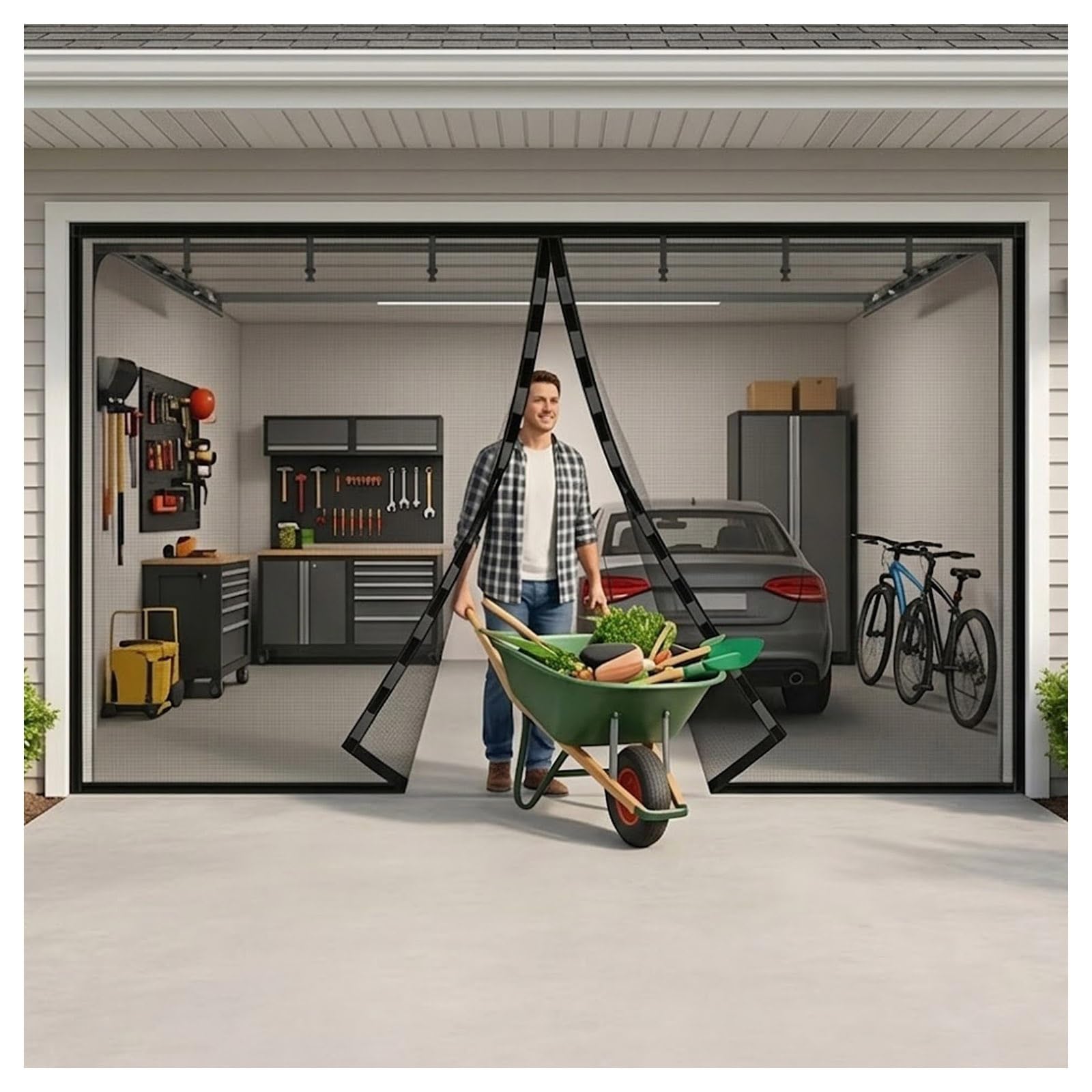 Porte moustiquaire rétractable haut de gamme en fibre de verre noire