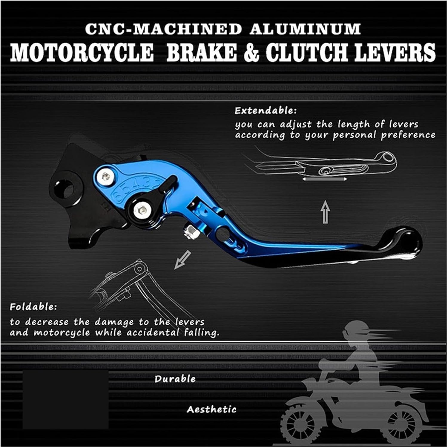 Motorcycle Clutch Brake Handles Adjustable Folding Extendable CNC Levers Set Compatible with MV Rivale 800 2014-2017 Compatible with Brutale 675 14-16(Rojo)