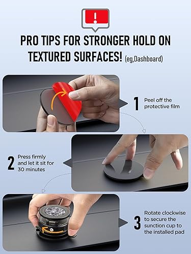 Miniatura 2 de Soporte magnético de teléfono de automóvil al vacío mejorado para MagSafe 108 + libras de succión más fuerte y 3000 gf magnético más fuerte, soporte