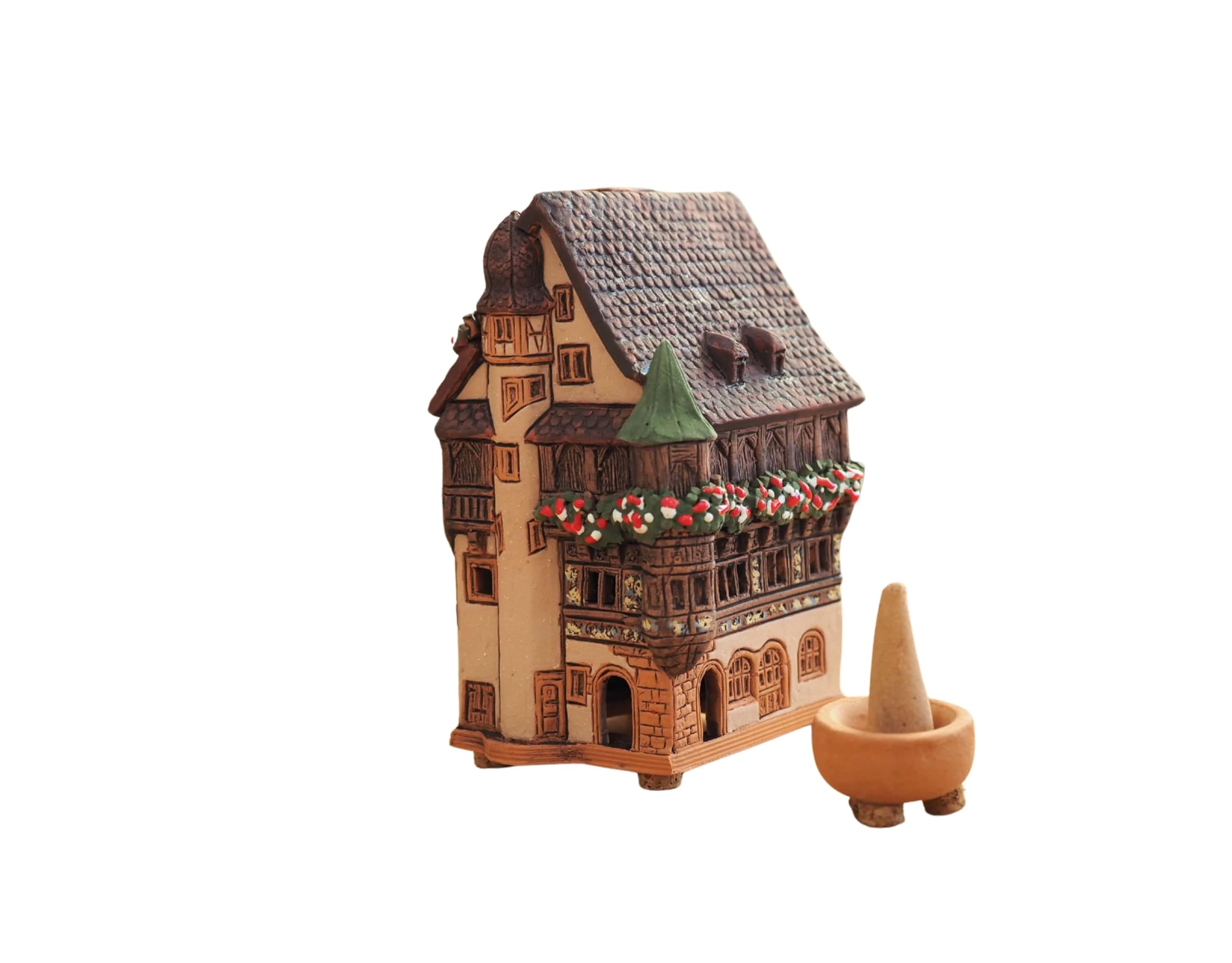 Incenso Holder House in Colmar. argilla, arredamento camera, miniature R256