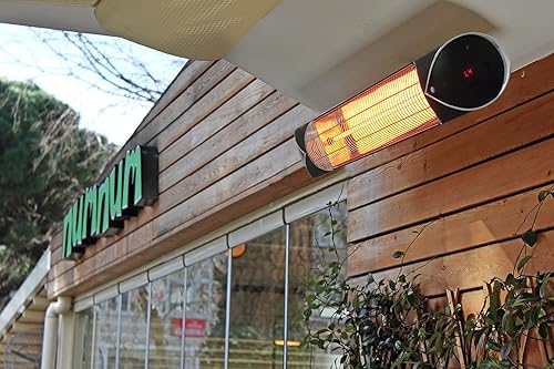 Miniatura 5 de Briza Calentador eléctrico infrarrojo para patio - Calentador de interiorexterior - Calentador portátil de paredgaraje - 1500 W - uso con soporte -