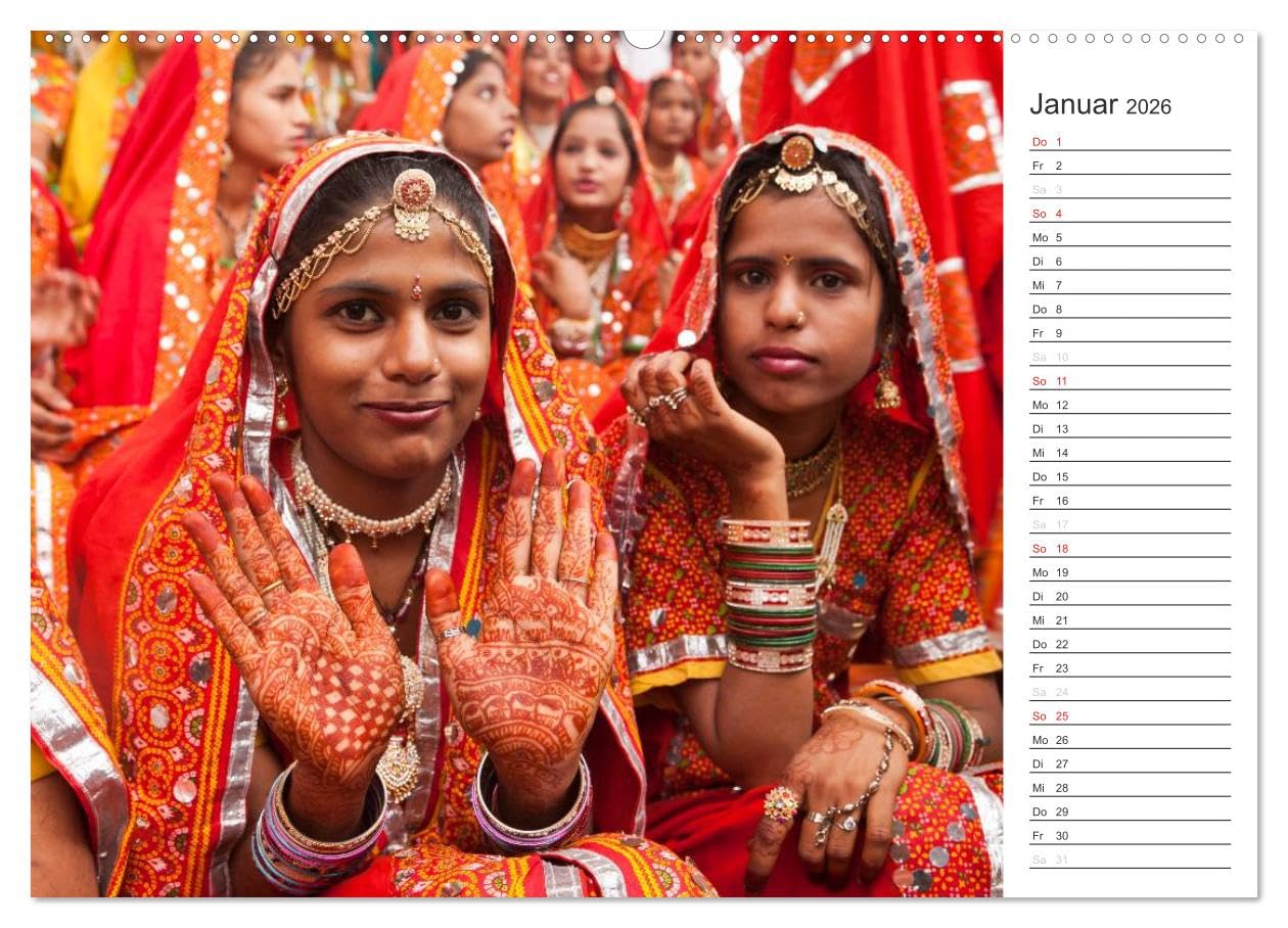 Farbenfrohes aus Indien (Wandkalender 2026 DIN A2 quer), CALVENDO Monatskalender: Das unglaubliche Indien in seiner ganzen bunten Farbenpracht. (CALVENDO Orte)