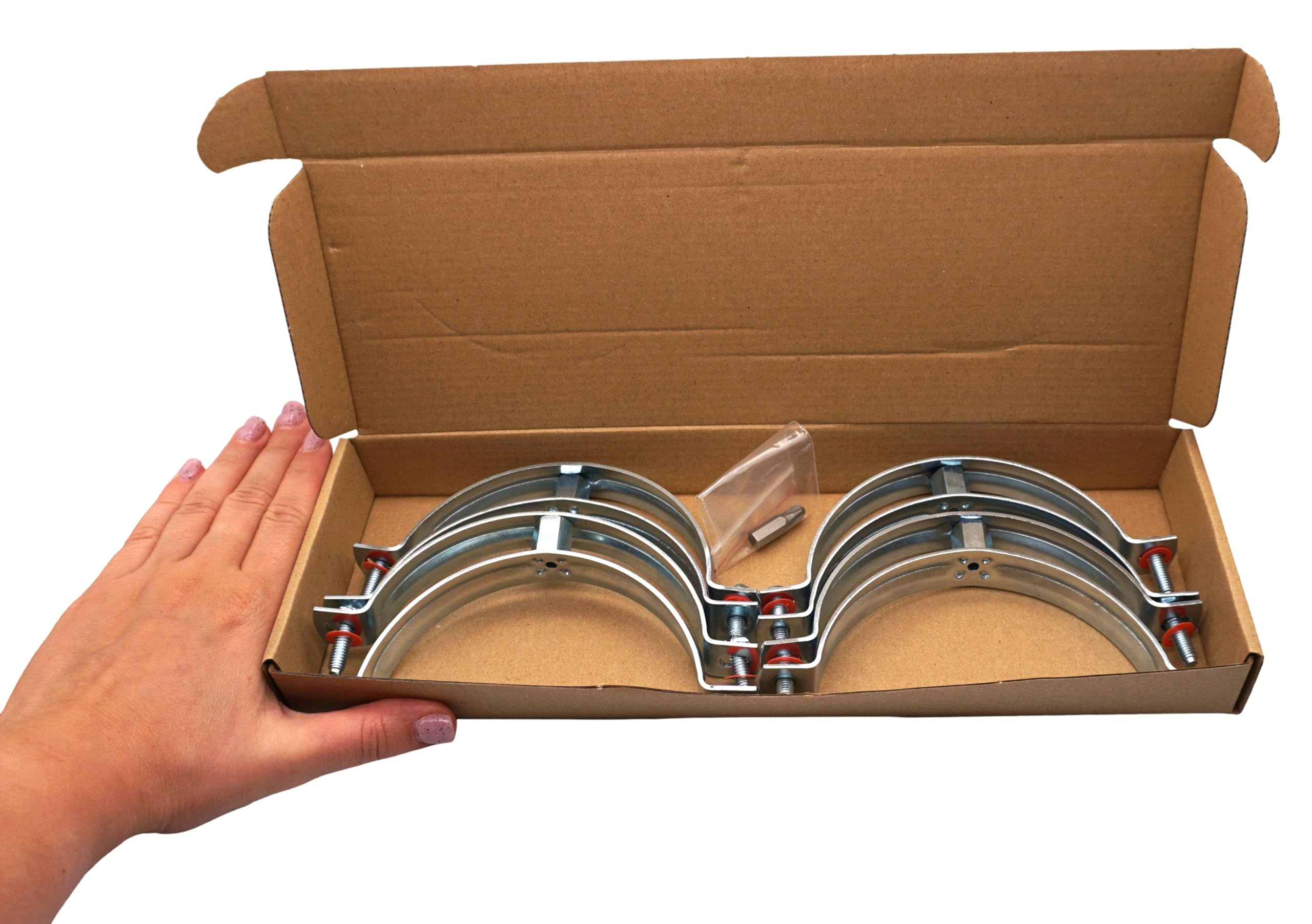 Lot De 2 Supports De Tuyau Réglables SKIR'CO 107-112 Mm - Fixation Murale Et Plafond, Idéal Garage & Maison