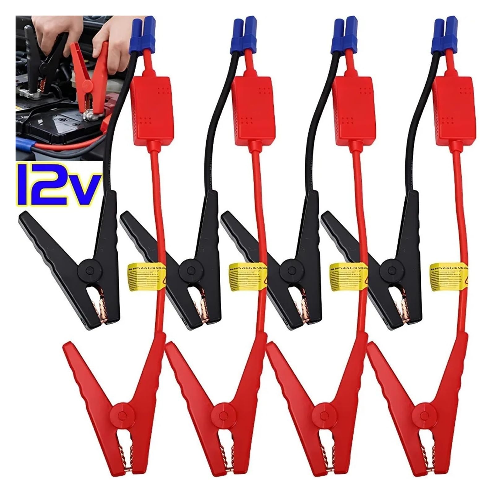 EC5 - Cable de arranque con clips, 12 V/24 V, cables de arranque de batería de coche para emergencia, accesorios portátiles de arranque (estilo B)