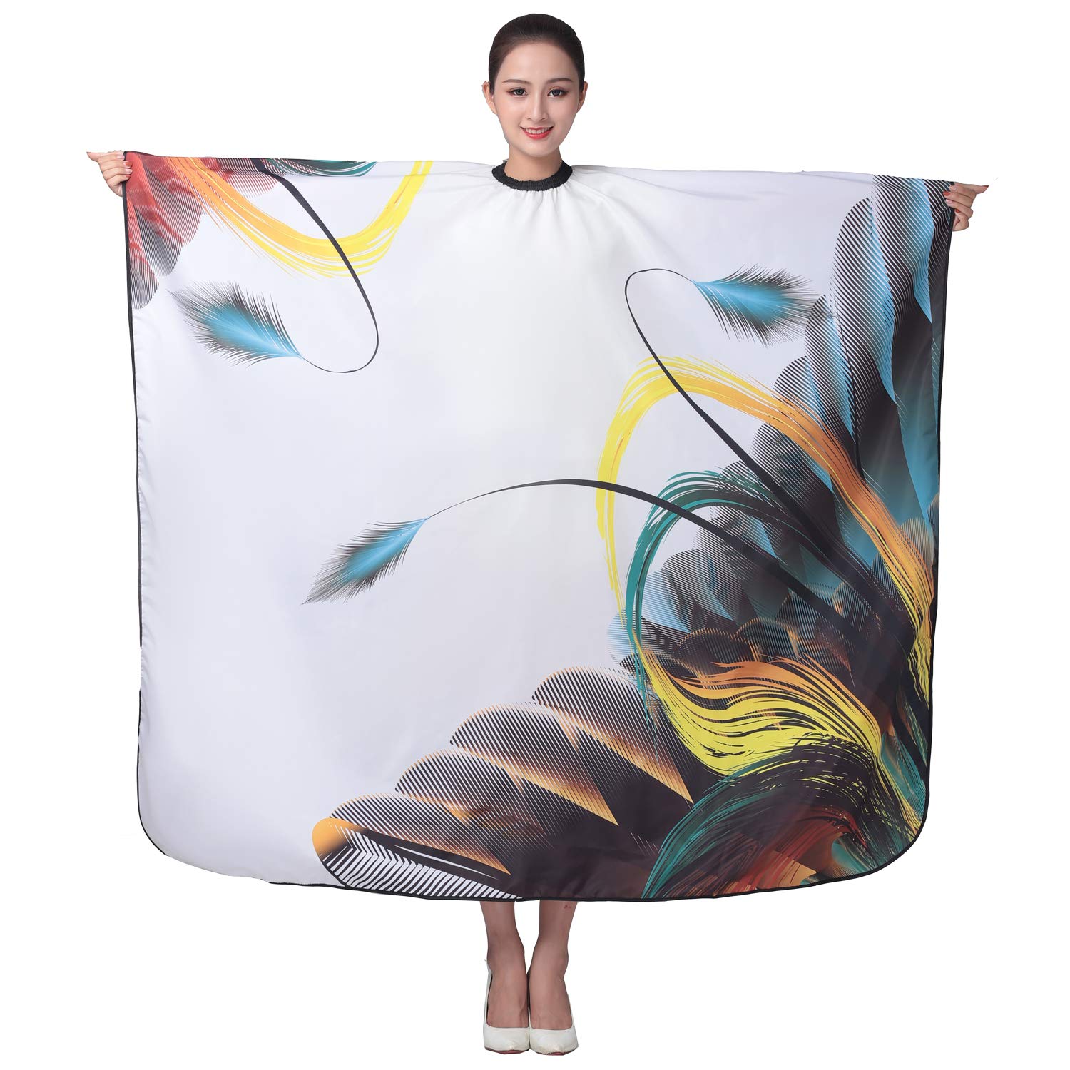 KAHOT Bata de peluquería de peluquería impermeable para mujer, peluquería profesional, para peinar el cabello, colores, cortes de pelo (capa de plumas)