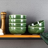 Vista 7 de Vicrays - Juego de cuencos de cerámica para cereales - Cuencos de porcelana de 26 onzas para sopa y ensalada - Juego de cuencos para arroz, postre