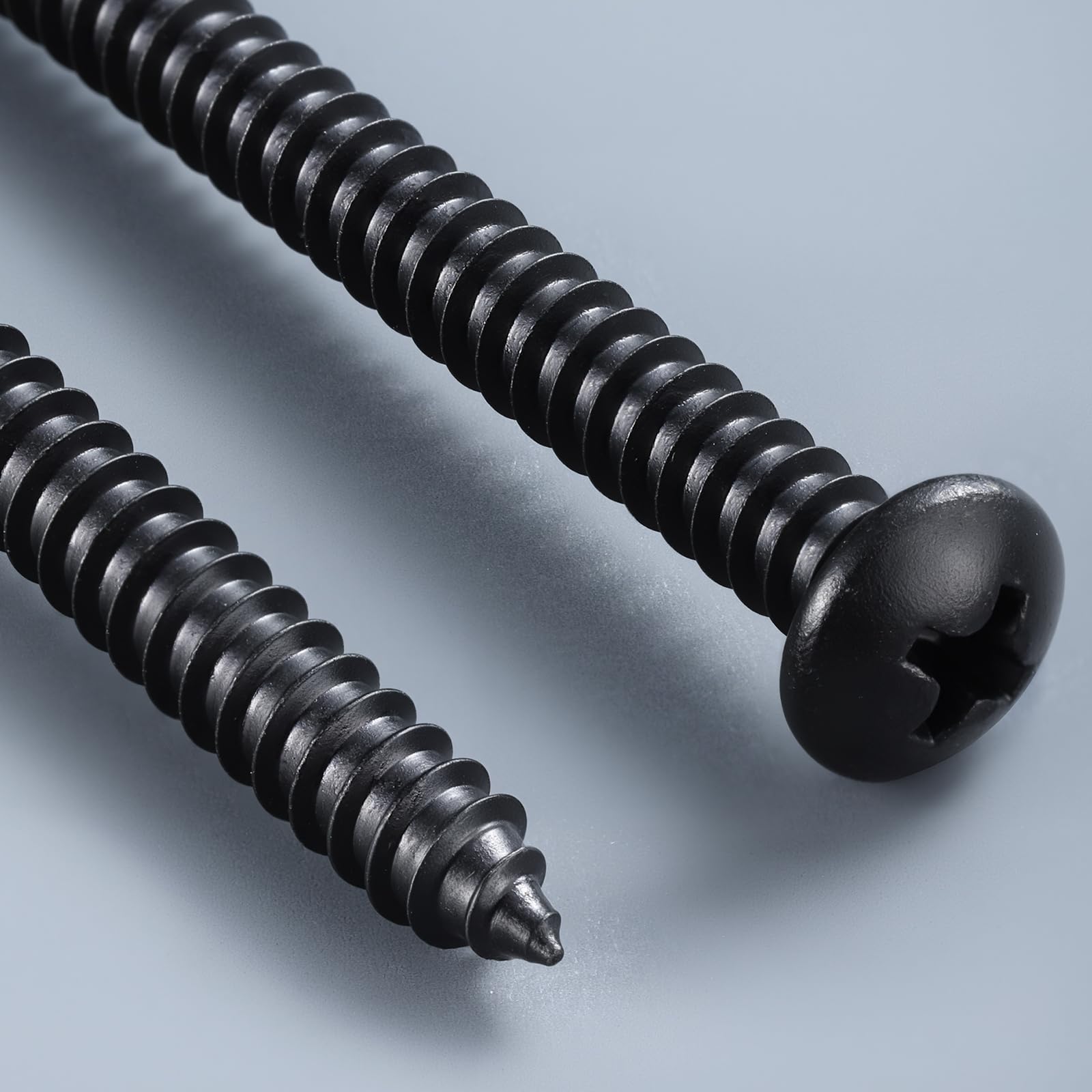 Tornillos para madera de cabeza plana #10 de 3 pulgadas, Phillips Drive, acero inoxidable de óxido negro 304 (18-8), autorroscantes para madera, tornillos de chapa, paquete de 50