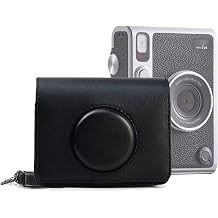 Darkhorse Hybrid Instant Camera Instant Camera/Smartphone Printer/Digital Camera, Mini Evo Case, Camera Case with Shoulder Strap for Fujifilm instax Evo Camera, Black, Modern