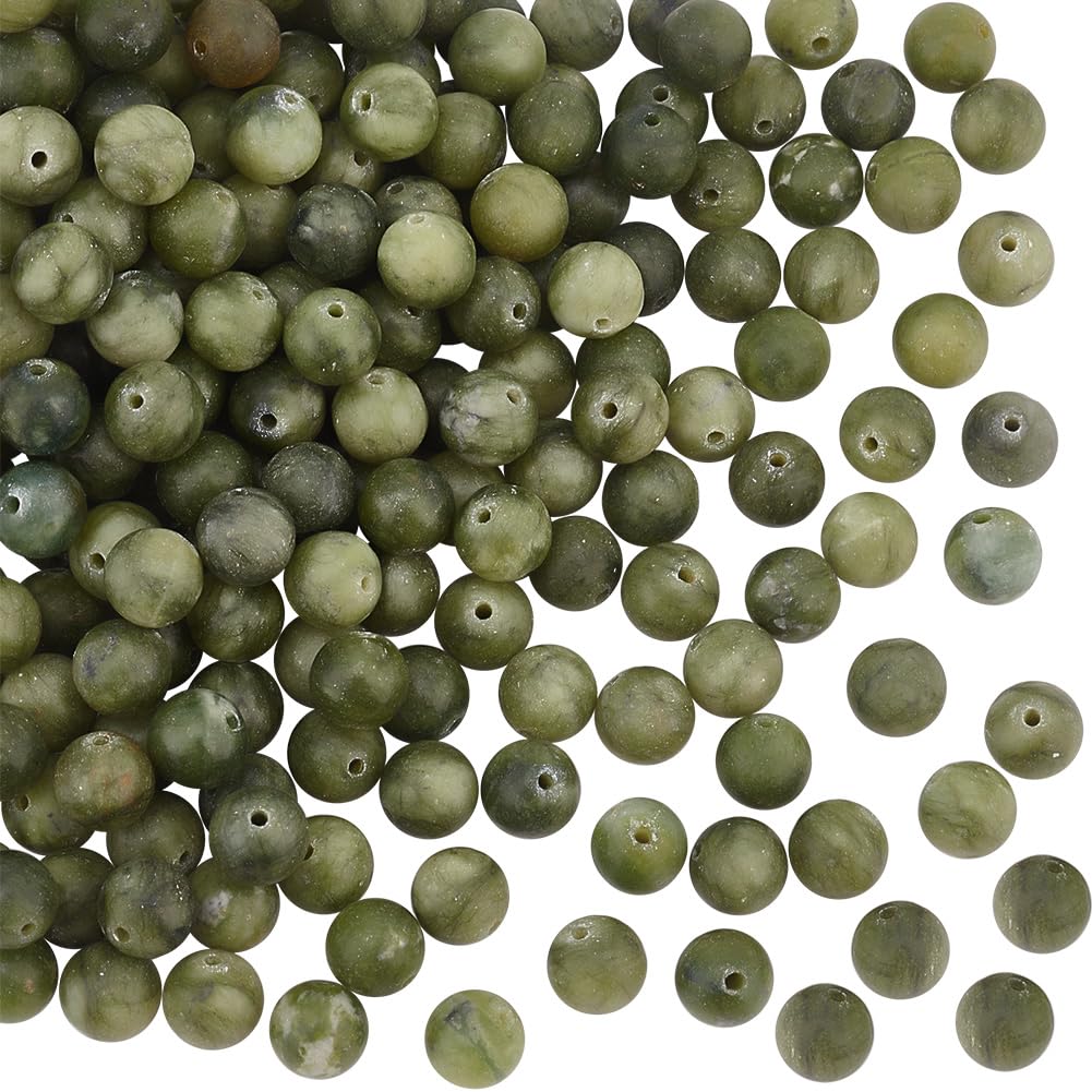 OLYCRAFTOLYCRAFT About 200pcs 8mm Natural Taiwan Jade Beads Nature Jasper Beads Round Loose Gemstone Beads Energy Stone for Bracelet Necklace Jewelry Making