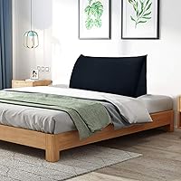 Vista 17 de Johnear Almohada triangular para cabecero, almohada de cuña de algodón y lino, almohada grande para respaldo de lectura para sofá y cama, soporte