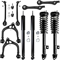Vista 190 de Detroit Axle - Kit de puntales delanteros para Ford 2000-2004 Focus 2 puntales con muelle helicoidal 2 brazos de control inferiores con rótulas 2001