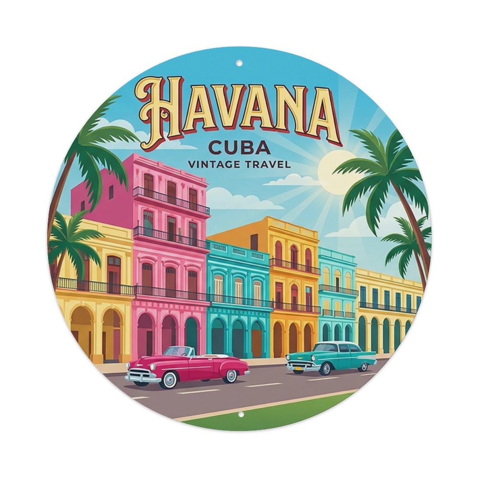 Vintage Travel Cuba Havana Metal Tin Sign