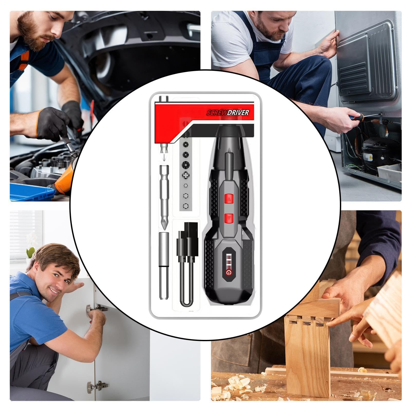 Elektrischer Schraubendreher, kabellos, 3 Geschwindigkeiten