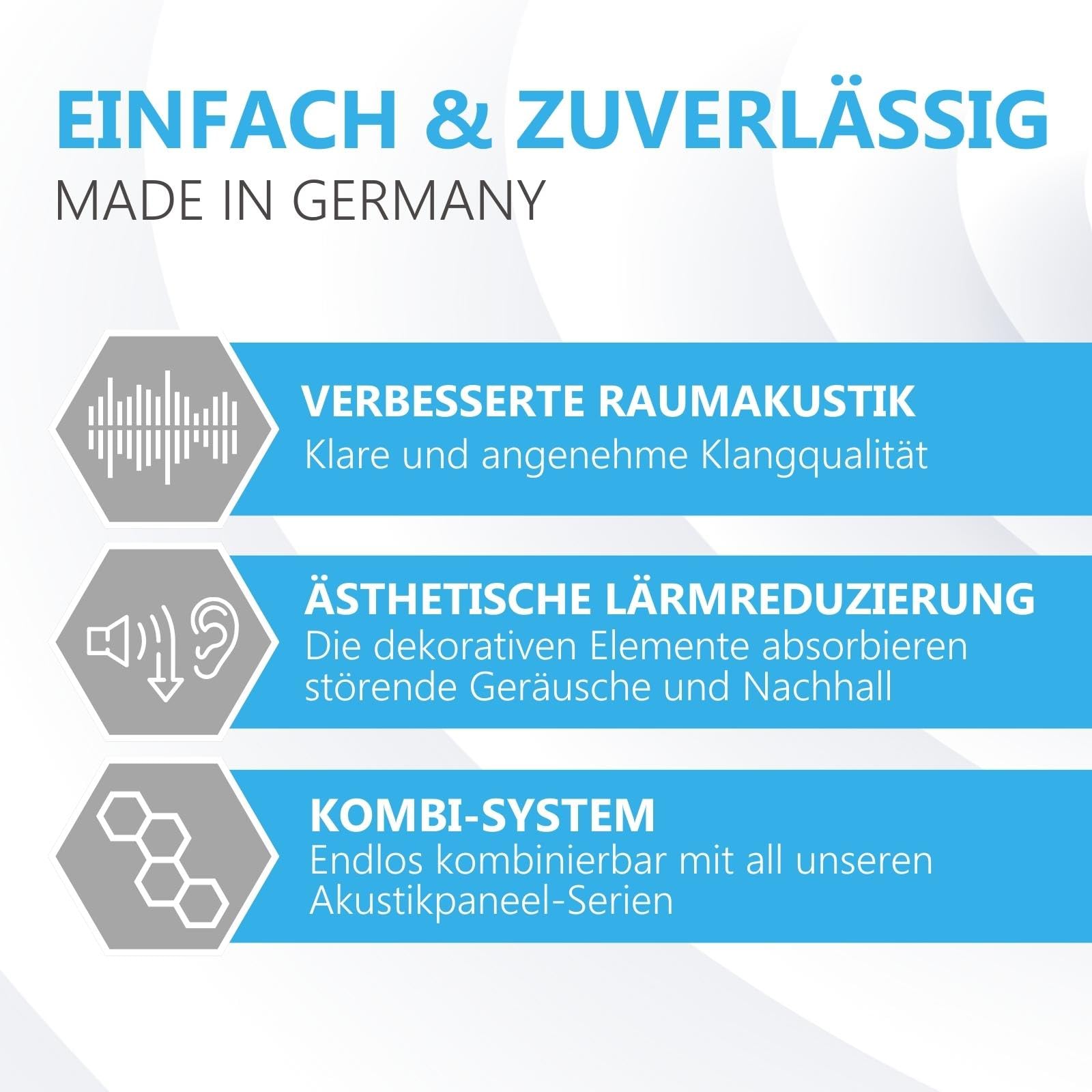platino24 Schallabsorber COLORE aus Basotec G+ I Akustikpaneele mit Akustikfilz I 3 Wand-Paneele in Schwarz I Akustikplatten zur Schalldämmung in Büro, Studio & Wohnung