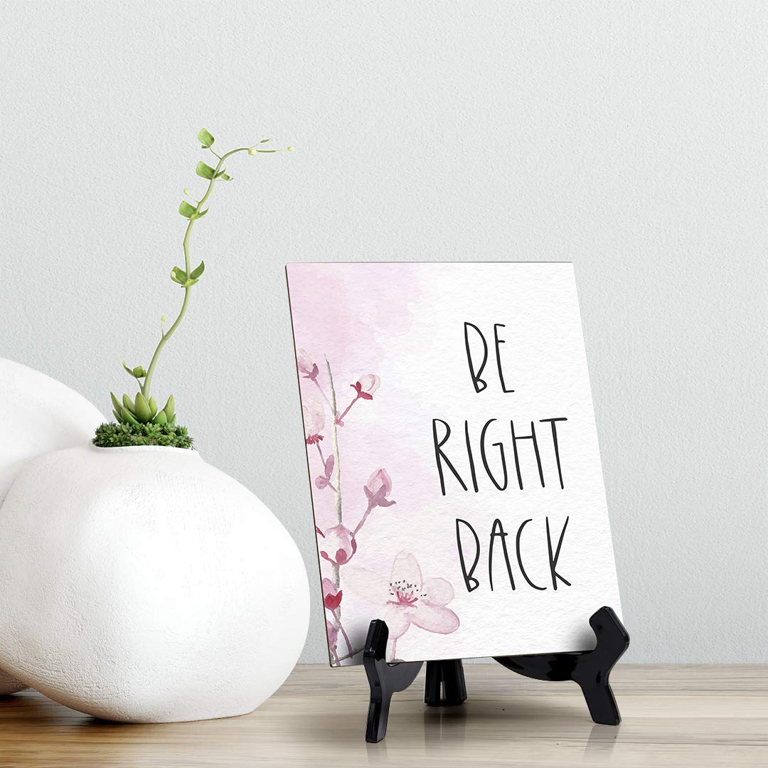 amazon-com-be-right-back-table-sign-with-easel-floral-vine-design-6-x-8-home-kitchen for Free Printable Be Right Back Signs Amazon.com: Be Right Back Table Sign with Easel, Floral Vine Design (6 x 8