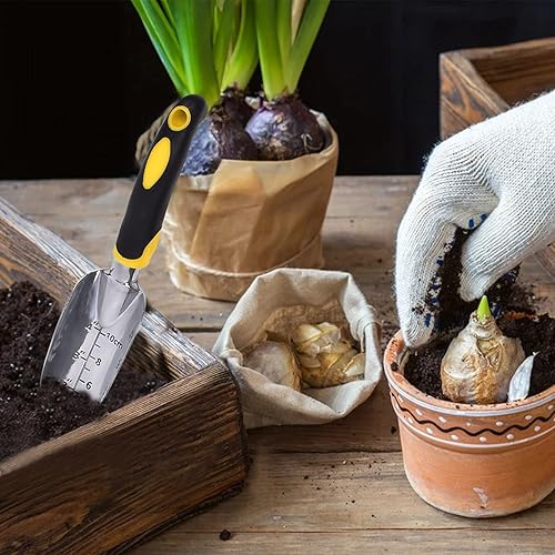 Miniatura 4 de Paleta de jardín con mango ergonómico antideslizante de goma suave para plantar, trasplantar, deshierbar, mover y alisar el suelo, regalo de