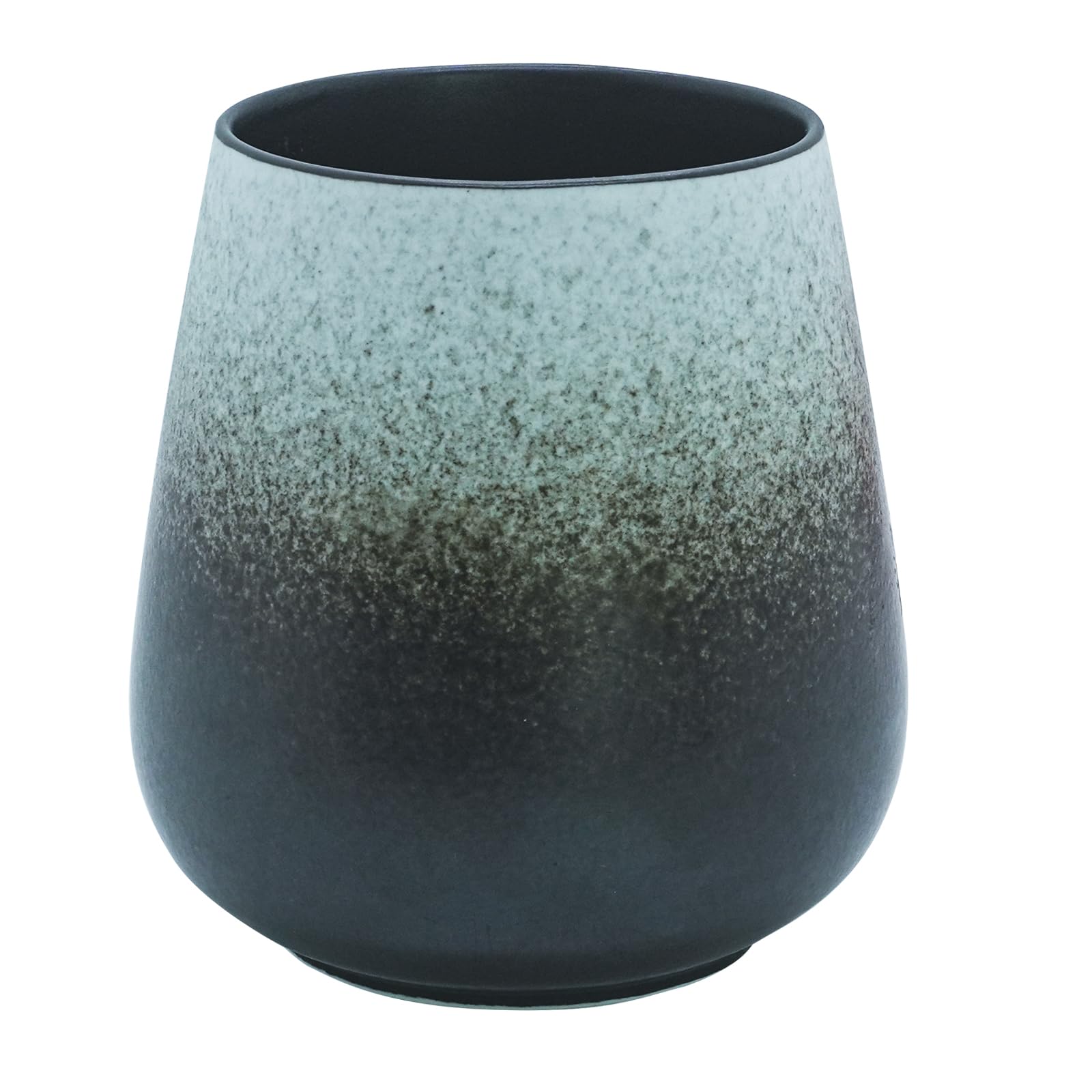 zhaoqianguoji Large Capacity Handmade Ceramic Coffee Mug, Latte Art Coffee Mug, 15 oz Office and Home Tea Mugs?Vintage Ceramic Teacup/Black Gray