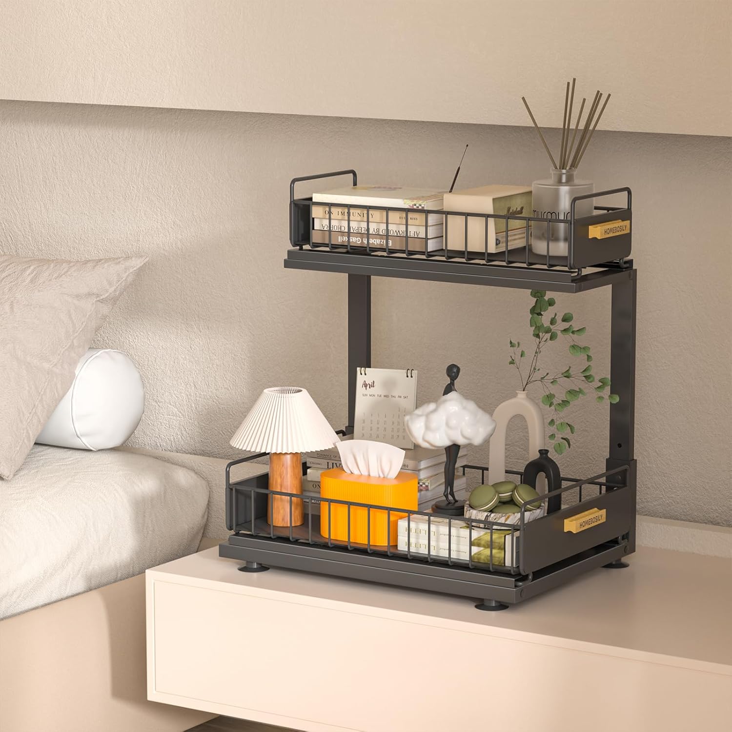 Under Sink Organizer Kitchen, 2 Tier Under Sink Organizers and Storage, Pull out Cabinet Organizer Shelf, Metal Drawer for Kitchen Bathroom Pantry Cabinet Closet Organization Rack, Black, 1 Pack - Image 5