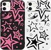 2 Pack Cute Pink Super Star Y2K Phone Case for iPhone 11 6.1 inches, Aesthetic Durable Pattern Design Funda Anti-Scratch Soft Slim Flexible Protective Shockproof TPU Phone Cover for Women Girls