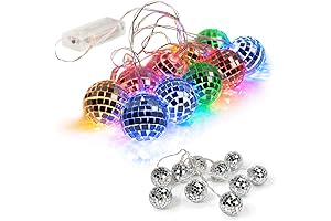 Battery Powered Disco Light: 10 LED 1.5" Disco Balls String Lights