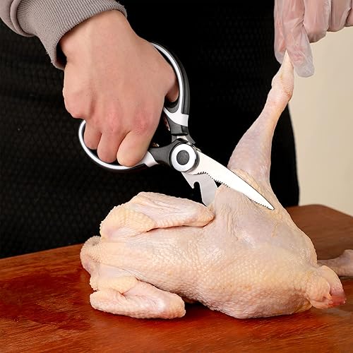 Miniatura 9 de Tijeras de cocina de grado alimenticio 3 unidades - Garantía de reemplazo de por vida - Tijeras de cocina resistentes de acero inoxidable para