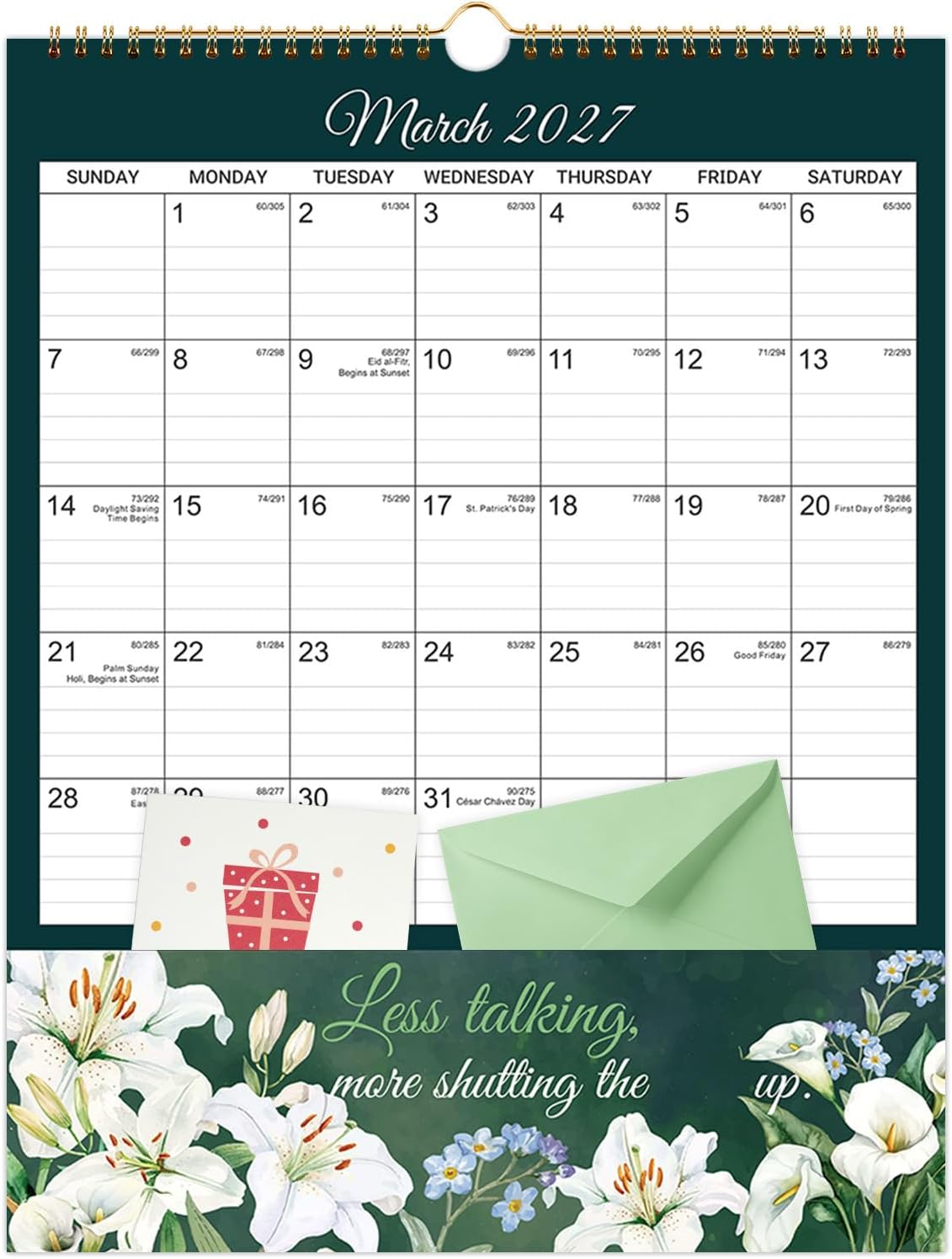 2027 Calendar with Pocket - 2027 Calendar from Jan. 2027 to Dec. 2027
