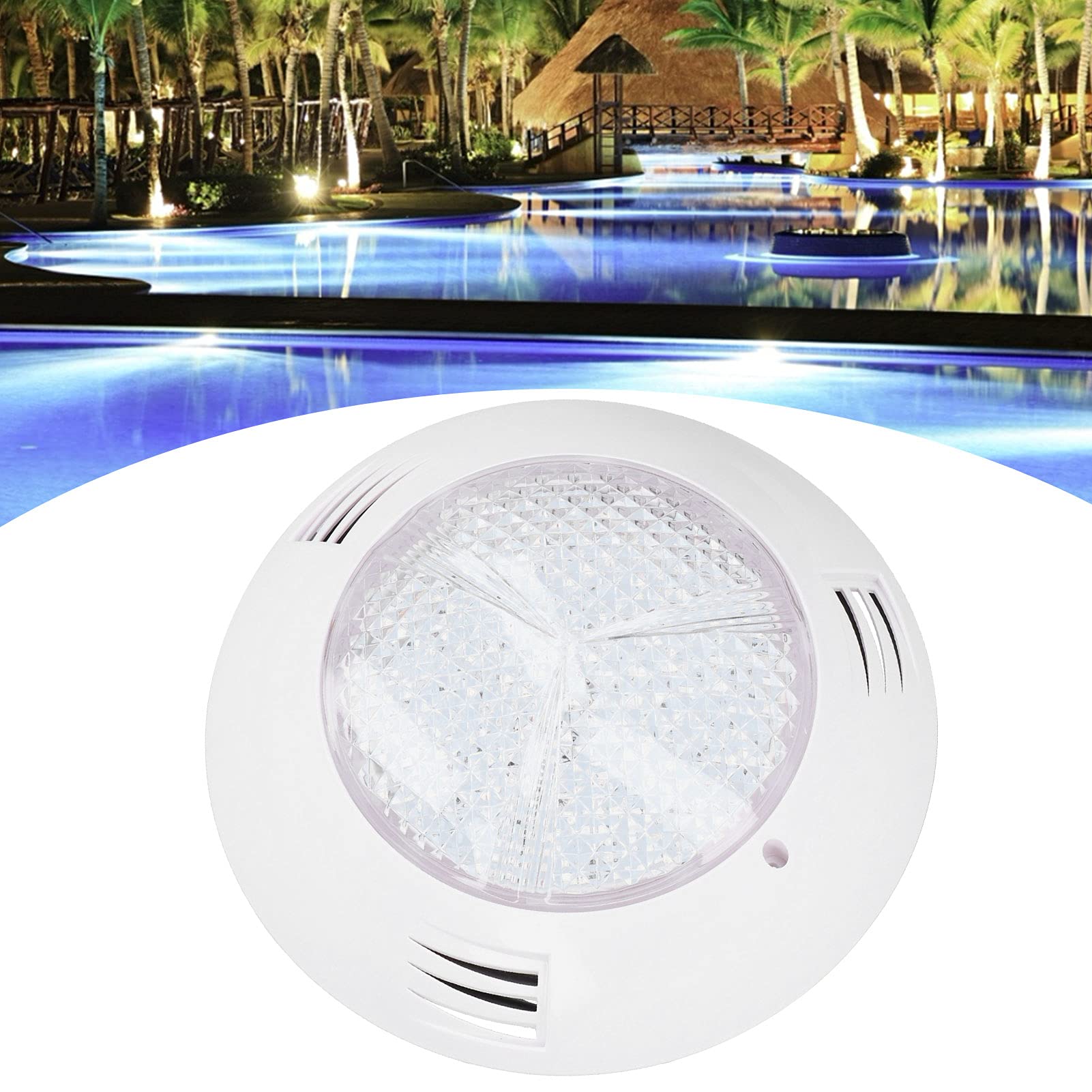 FTVOGUE Schwimmbadleuchte, Wandmontage, Wasserdicht, IP68, Unterwasserleuchte für Aquarium, Hotel, Zuhause (25W)