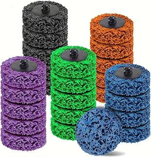 TSOAPX 25PCS 2 Inch Quick Change Strip Discs for Die Grinder & Drill - Paint Stripping Wheel, Rust & Oxidation Removal, Surface Prep Tools with 5 Grits (Blue/Green/Orange/Purple/Black)