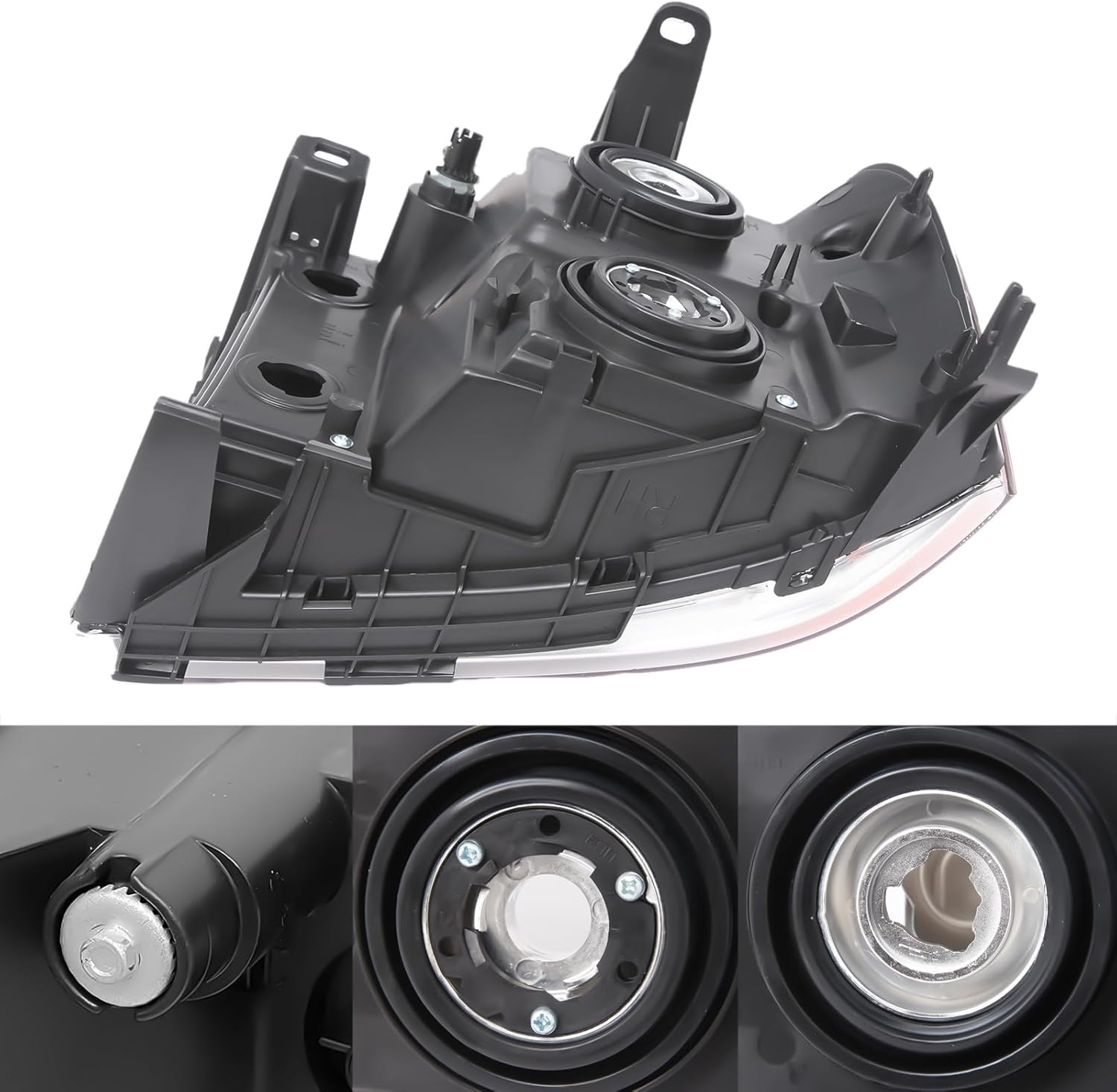 Headlights and Taillights Assembly Combo Kits for 2007-2013 GMC Sierra 1500/2007-2014 GMC Sierra 2500HD 3500HD Head/OE Style Rear Brake Tail Lights Lamps Replacement (LH RH Full Set),Chrome Amber