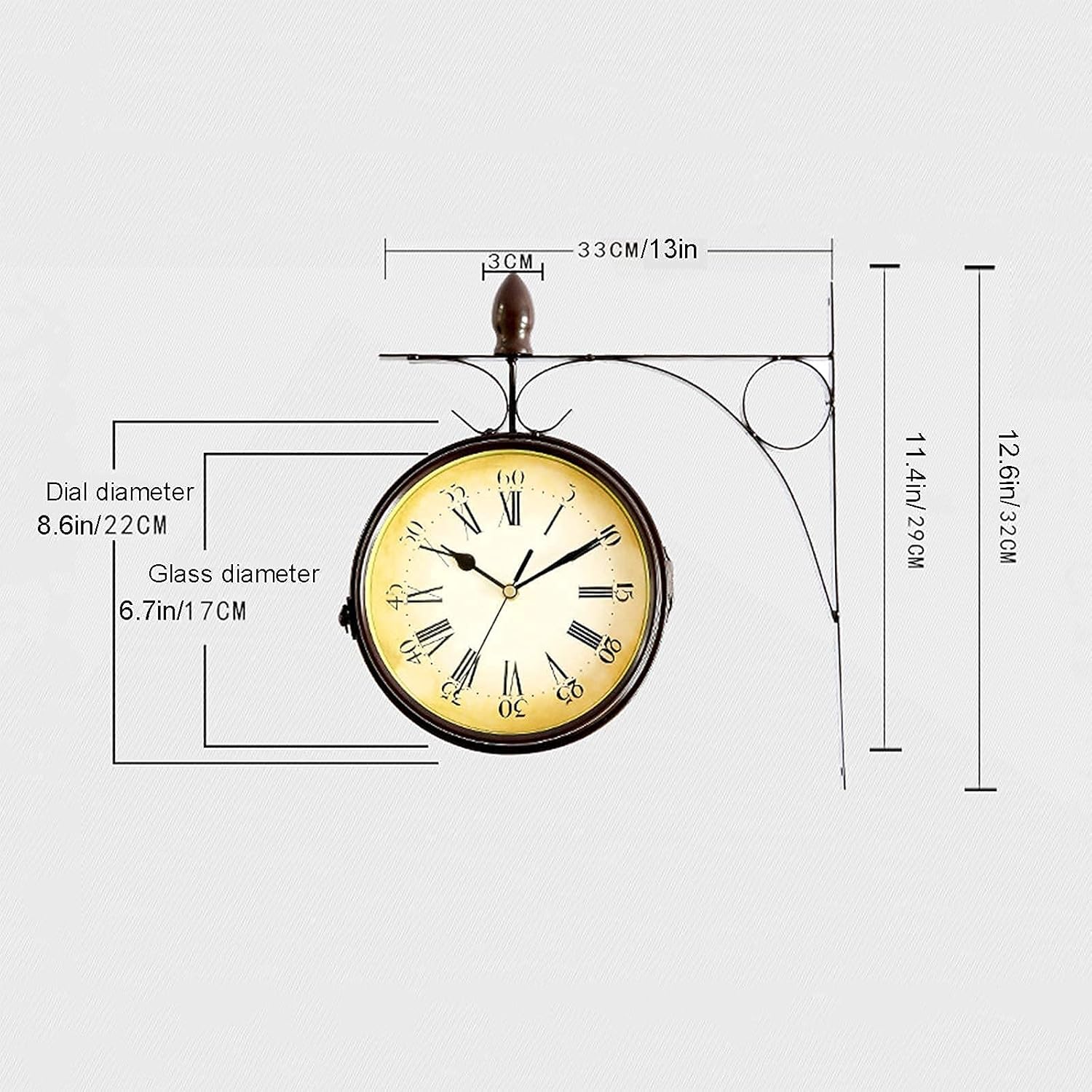 Double Side Outdoor Clock European Style Iron Creative Home Wall Clock Retro Garden Clock
