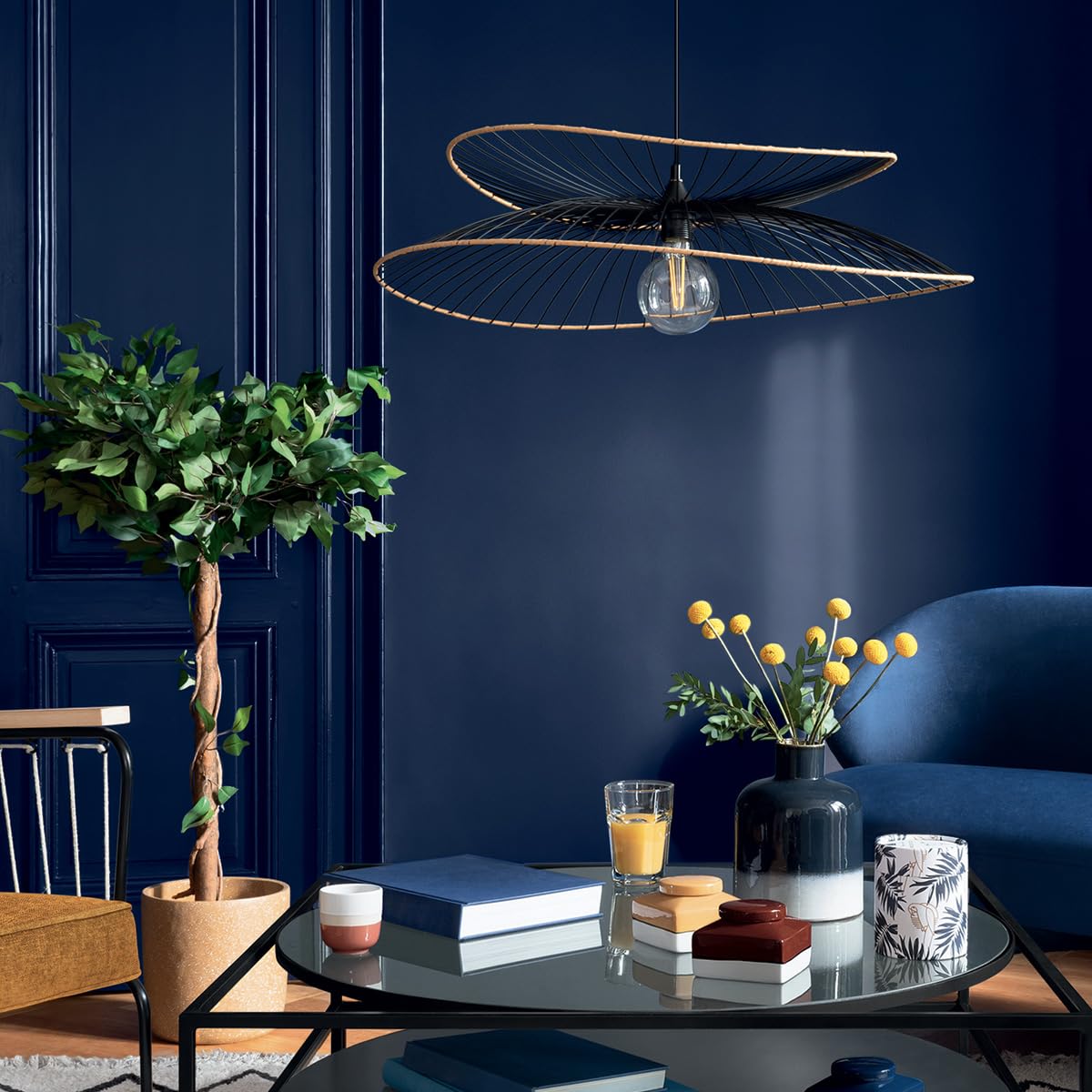 RTN ALARA Lampada a sospensione in metallo - 69,5 cm - Nera