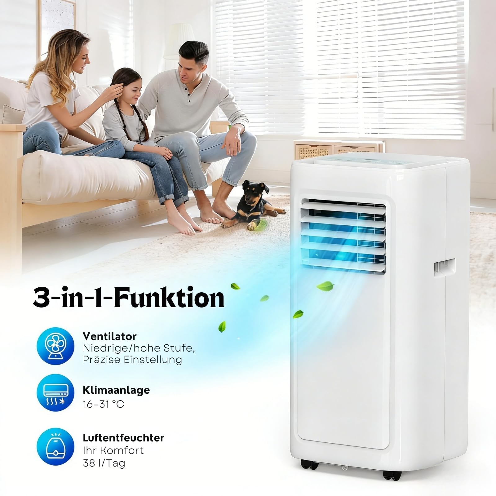 LEADZM Climatizzatore 8000BTU WiFi telecomando kit finestra
