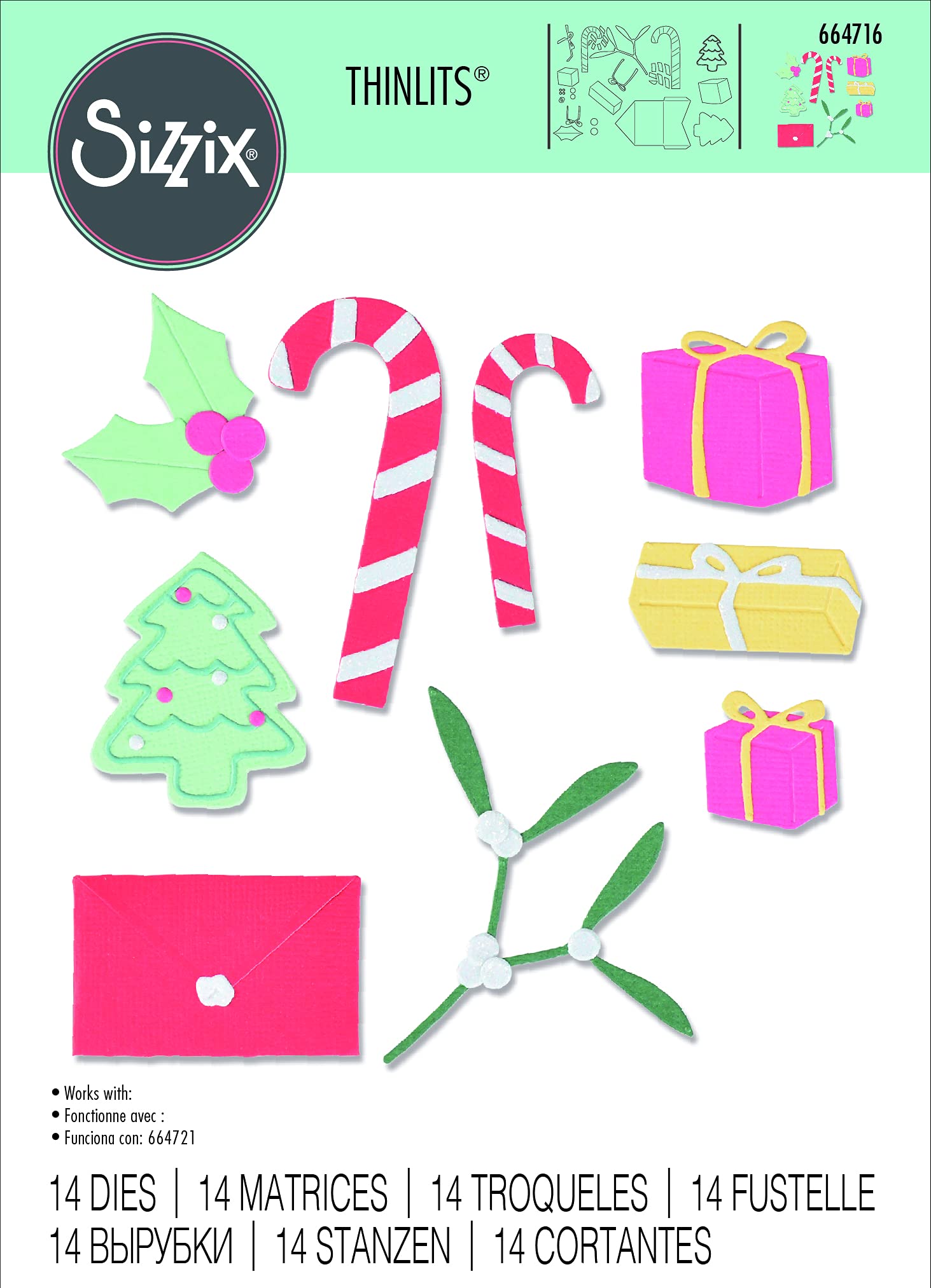 Sizzix Thinlits Fustelle Set di 4 Pezzi, Scarabocchi e Macchie, Acciaio