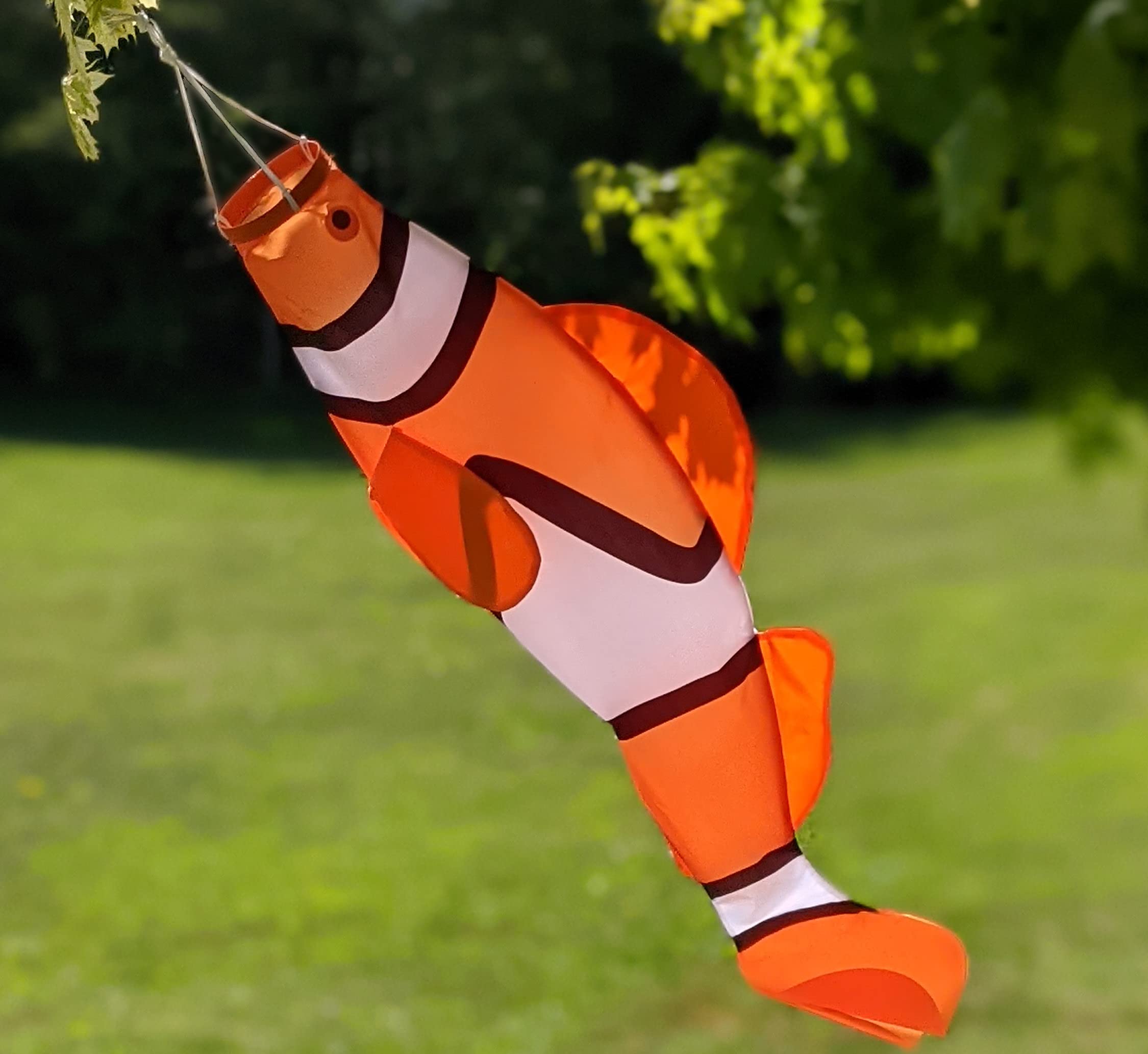 Madrona Brands Orange Clown Fish Windsock | Durable Outdoor Hanging Wind Decoration | Patio, Dock, Boat, Backyard | 40 Inch