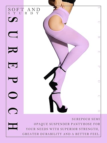 Miniatura 4 de SUREPOCH Medias con tirantes para mujer, talla grande, liguero, color blanco, control superior